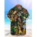 Men's Cartoon Doodle Hawaiian Print Short Sleeve Shirt