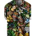 Men's Cartoon Doodle Hawaiian Print Short Sleeve Shirt