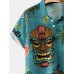 Tiki Mask Resort Casual Short Sleeve Polo Shirt