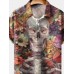 Men's Creative Flower Skull Short Sleeve Polo Shirt