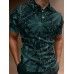 Men's Floral Print Short Sleeve Polo Shirt