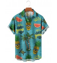 Holiday Pineapple Skull Print Shirt 22472432X