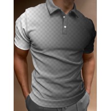 Men's Fashion Casual Gradient Short Sleeve Polo Shirt