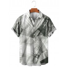 Hawaiian Palm Leaf Print Shirt 13857109X